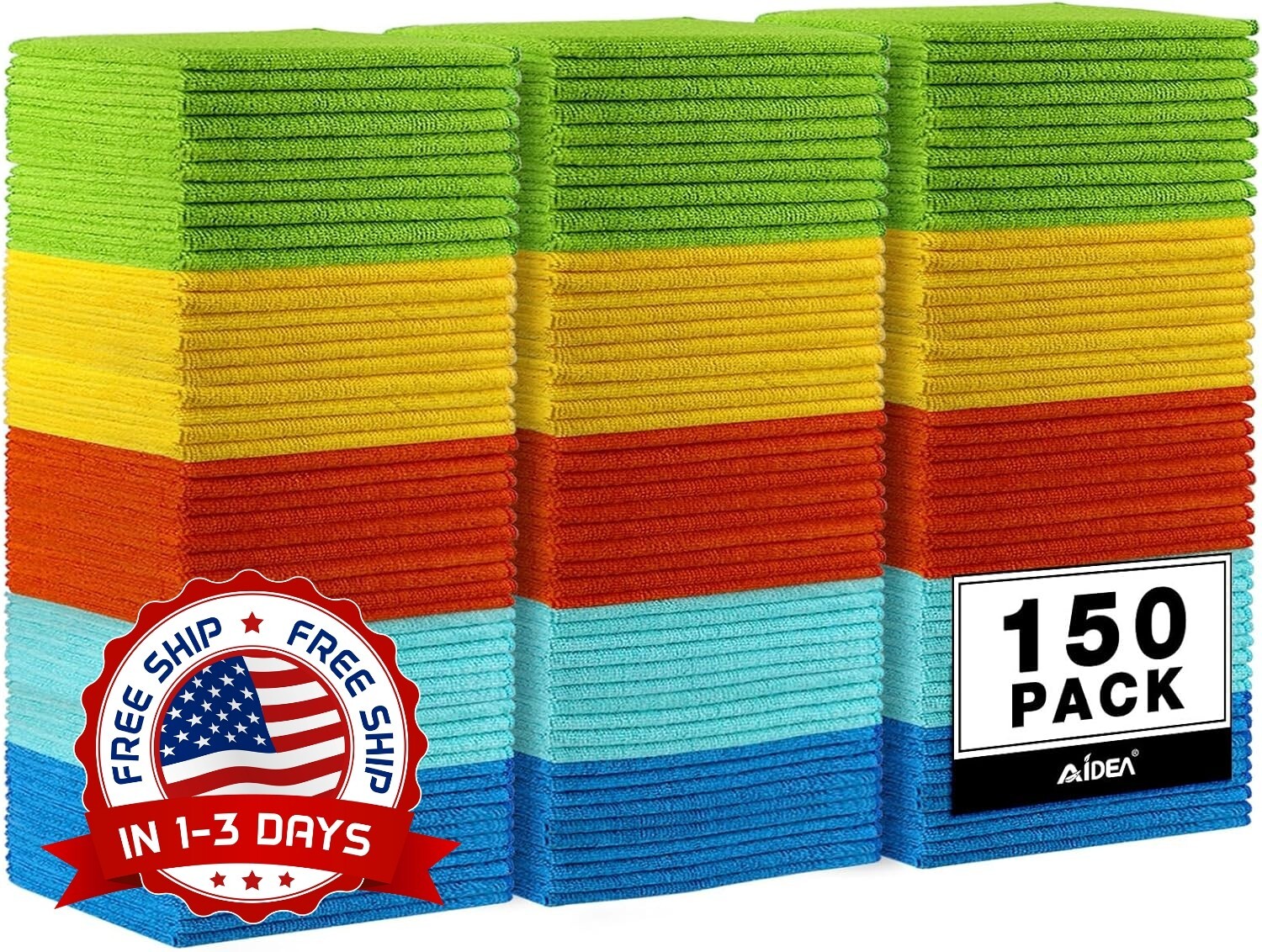 Paño De Limpieza De Microfibra Trapos De Toallas, 150 Piezas Multicolor NEW US.