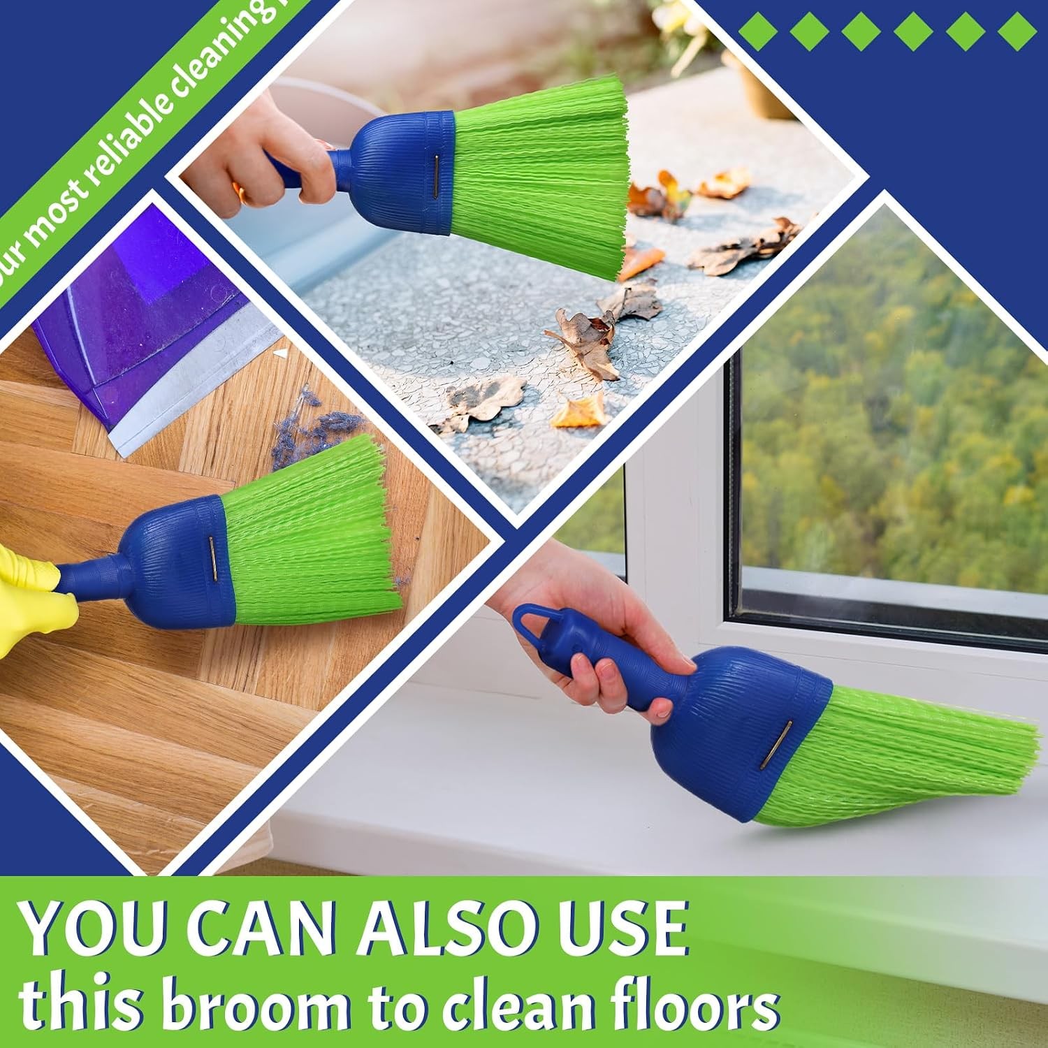 2 Pcs Whisk Broom Poly Fiber Handheld Brush Hand Brush Outdoor Car Broom with