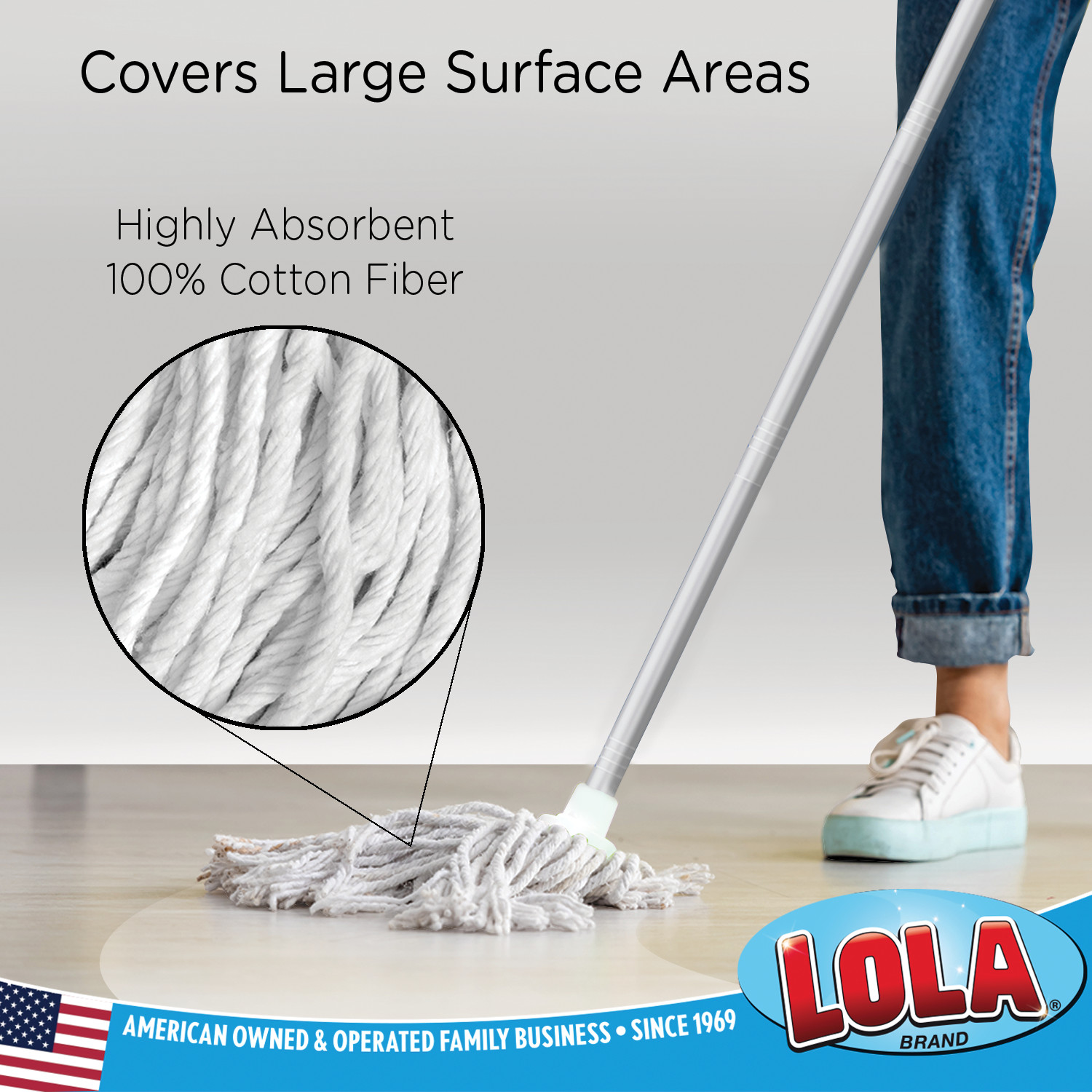 Refill for Cotton Floor Wet String Mop – Super Absorbent Heavy Duty by LOLA