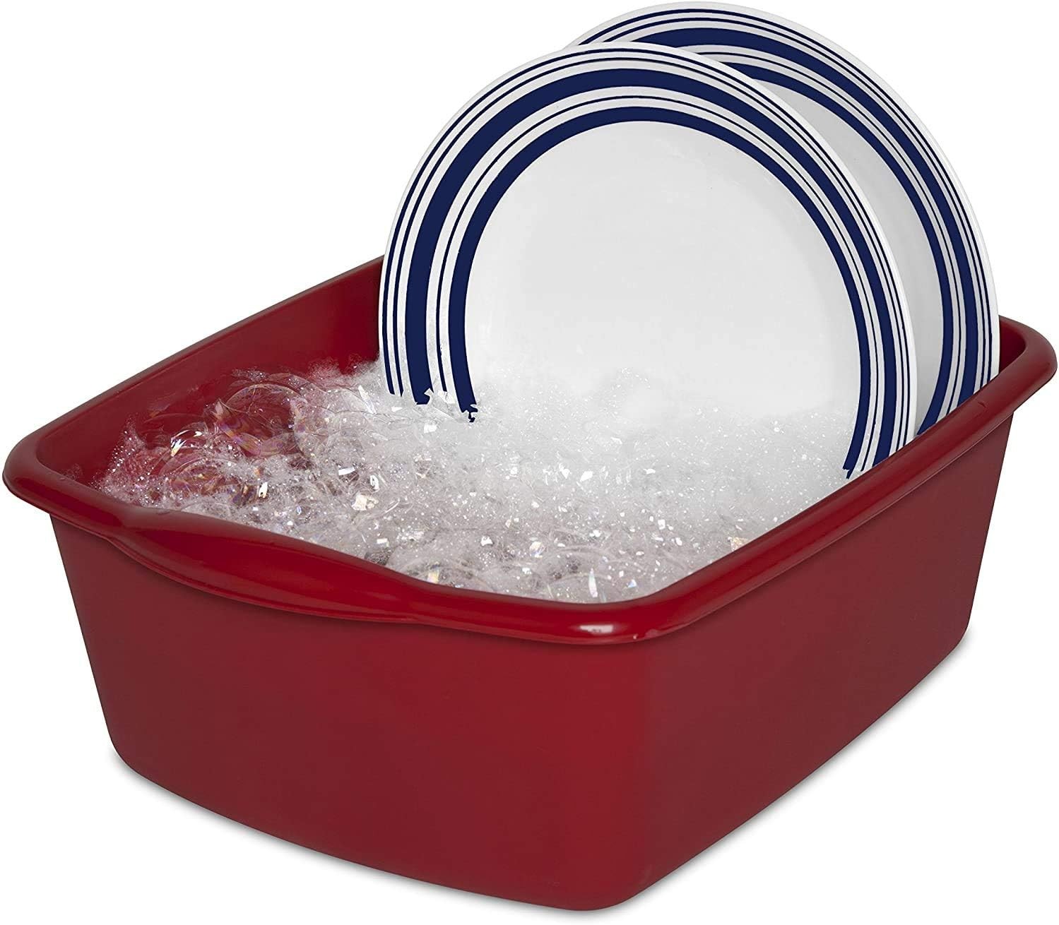 Sterlite 12 Quart Dishpan Basin, Multi-Purpose, 15 3/4″ x 12 1/2″ x 6″, Red,