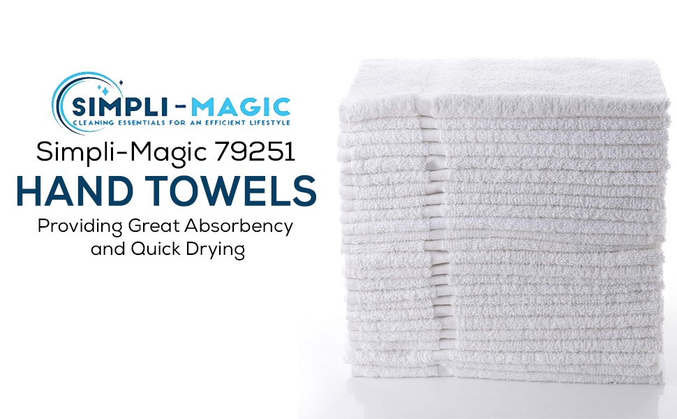 Simpli-Magic 79404 Bath Towels, White, 25×50 Inches Towels for Pool, Spa, and