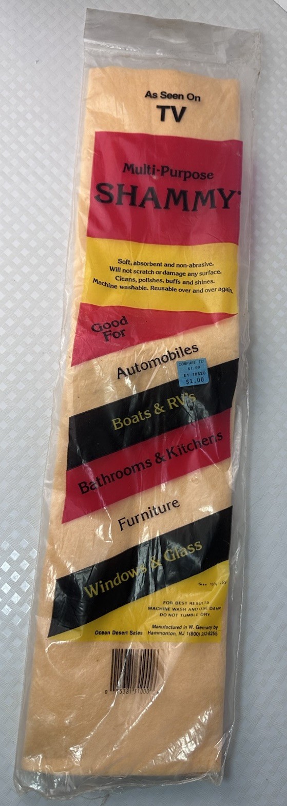 As Seen On TV Multi Purpose Shammy West Germany Vintage Cleaning Cloth Auto RV