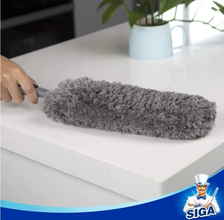 MR.SIGA Lint Free Microfiber Duster, Washable Duster Gray