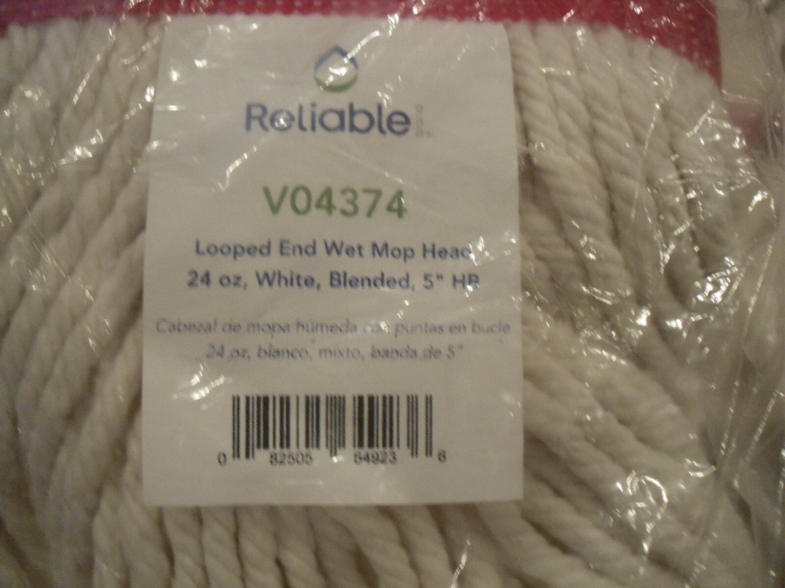 5 – 24 oz Mop Head Replacement Cotton Blend Loop End wet Mop Head with 5” Band
