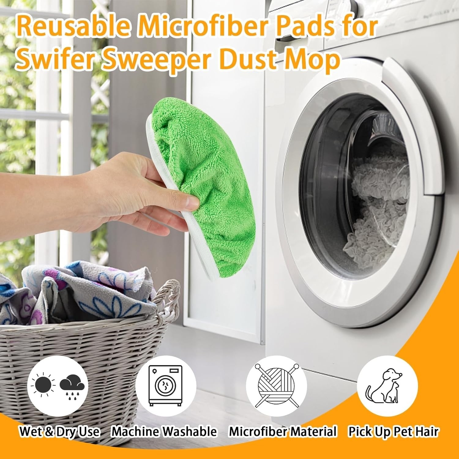 16Panos De Microfibra Reutilizables Lavables Compatibles Con Mopa Swiffer Suelos