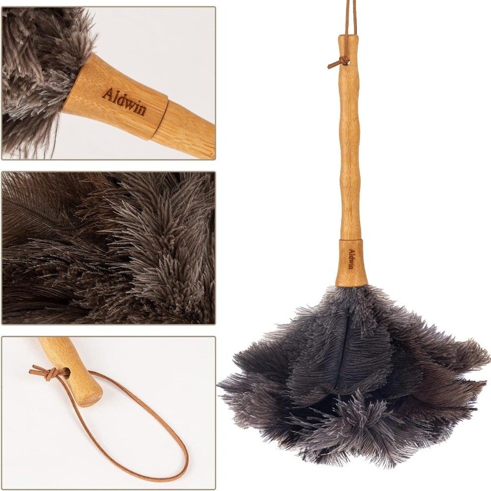 Ostrich Feather Duster, 16 inch Ostrich Feather Duster with Wood Handle