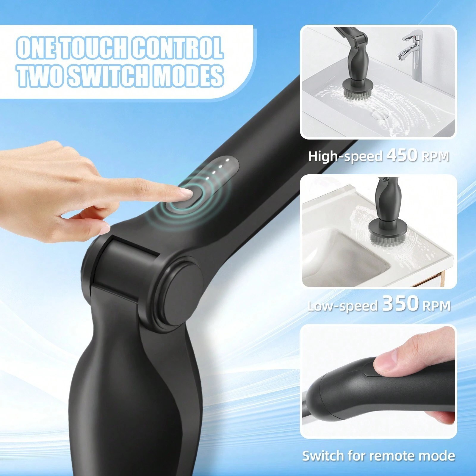 Electric Spin Scrubber Cordless Power Cleaning Brush with 8 Replaceable Heads