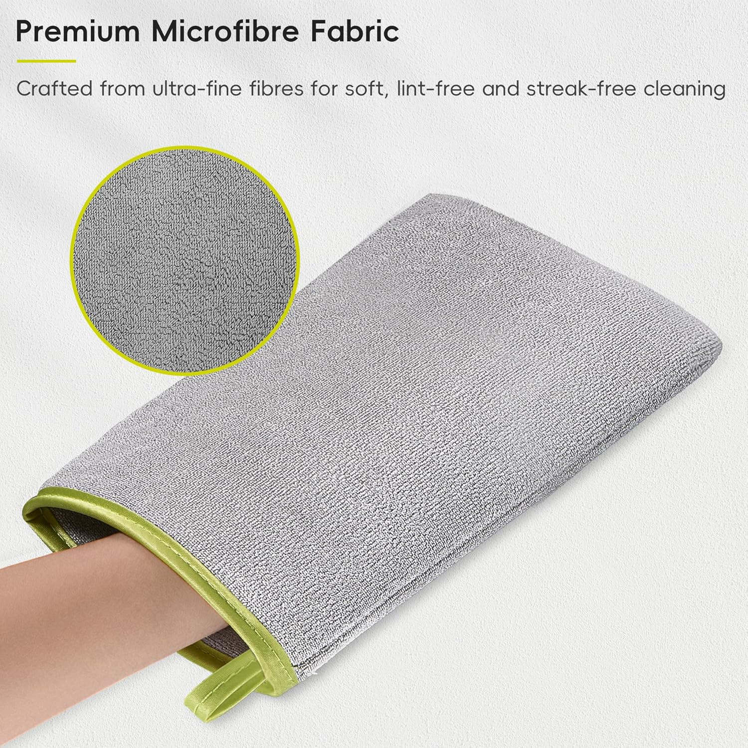EKO Microfiber Cleaning Mitt for Stainless Steel – Lint-Free Reusable Polishing