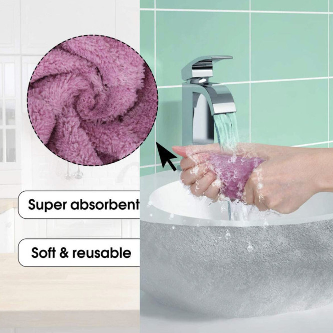 10pcs Microfiber Kitchen Towels Random Colors Super Absorbent Cleaning Cloths