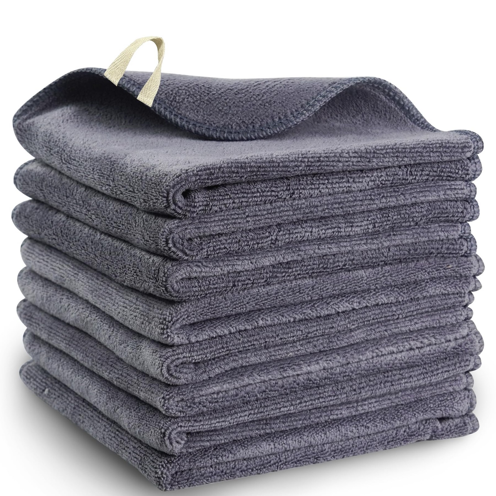 Nugilla Makeup Remover Cloth 12 x 12 Inch, Reusable 1 Count (Pack of 8), Grey