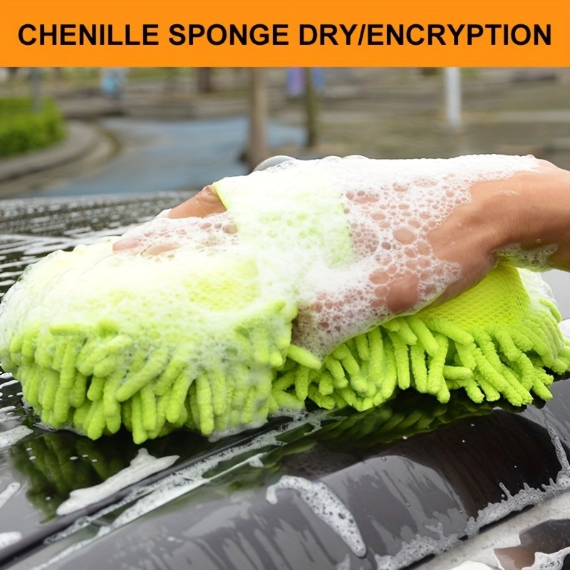 Chenille Car Wash Sponge – Easy-Grip for Vehicle Cleaning & Detailing