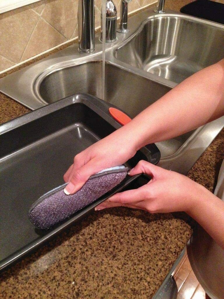 Original Tuff-Scrub 2in1 Microfiber Cleaning Sponge Pads, Highest Quality 4 Pads