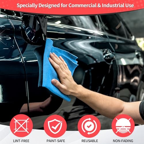 Shop Towels Microfiber Towels for Cars, Microfiber Cleaning Blue 100 Pack