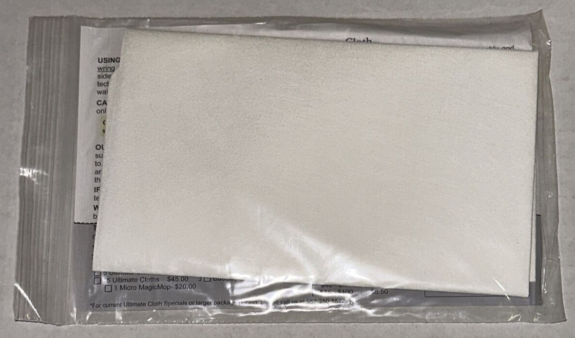 THE ULTIMATE CLOTH MiraFiber STREAK LINT DUST FREE! NO Scratches Cleans w/ Water