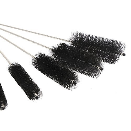 10 Pieces Nylon Cleaning Bottle Brush Pipe Cleaning Brushes Tube Brushes Black