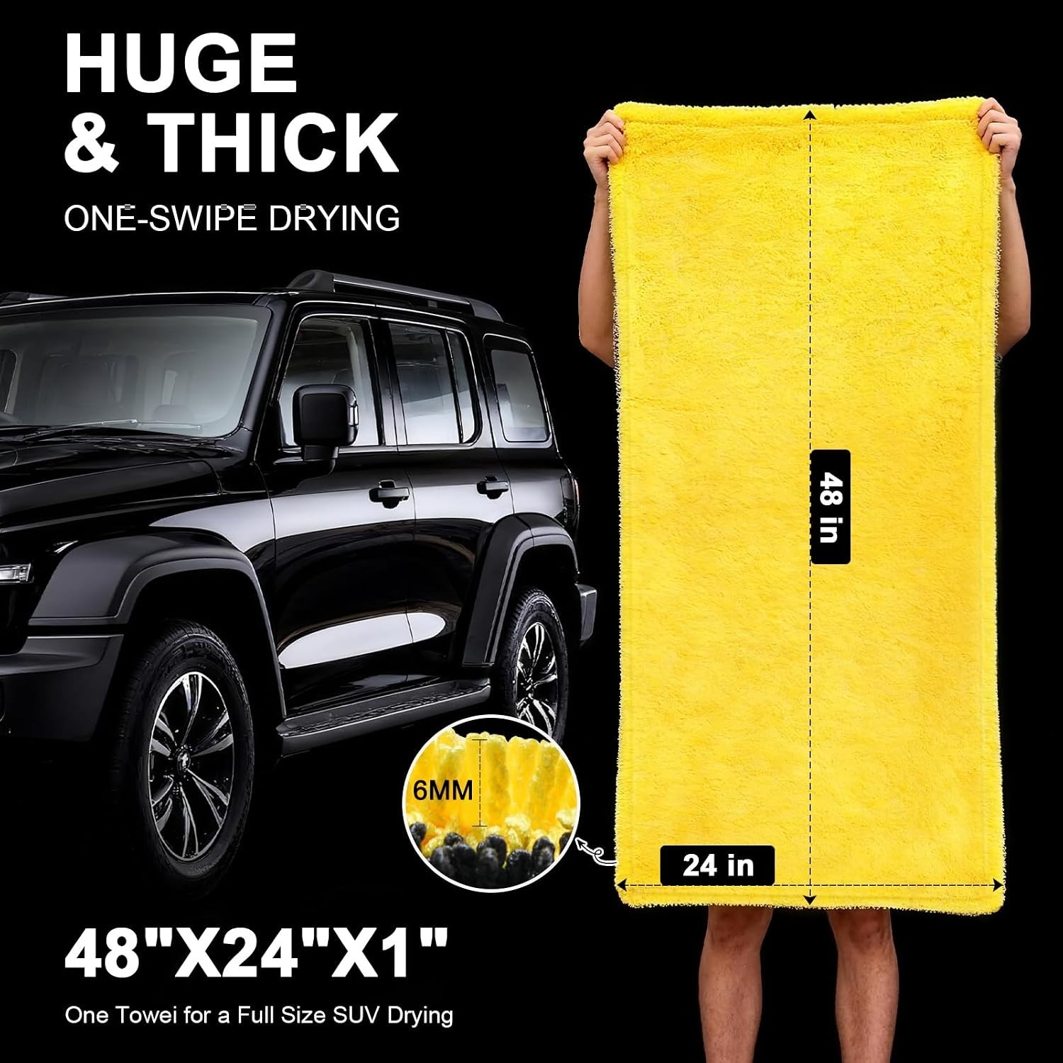 XXL Microfiber Car Drying Towels – Machine Washable, 3-Pack for Ultimate Care