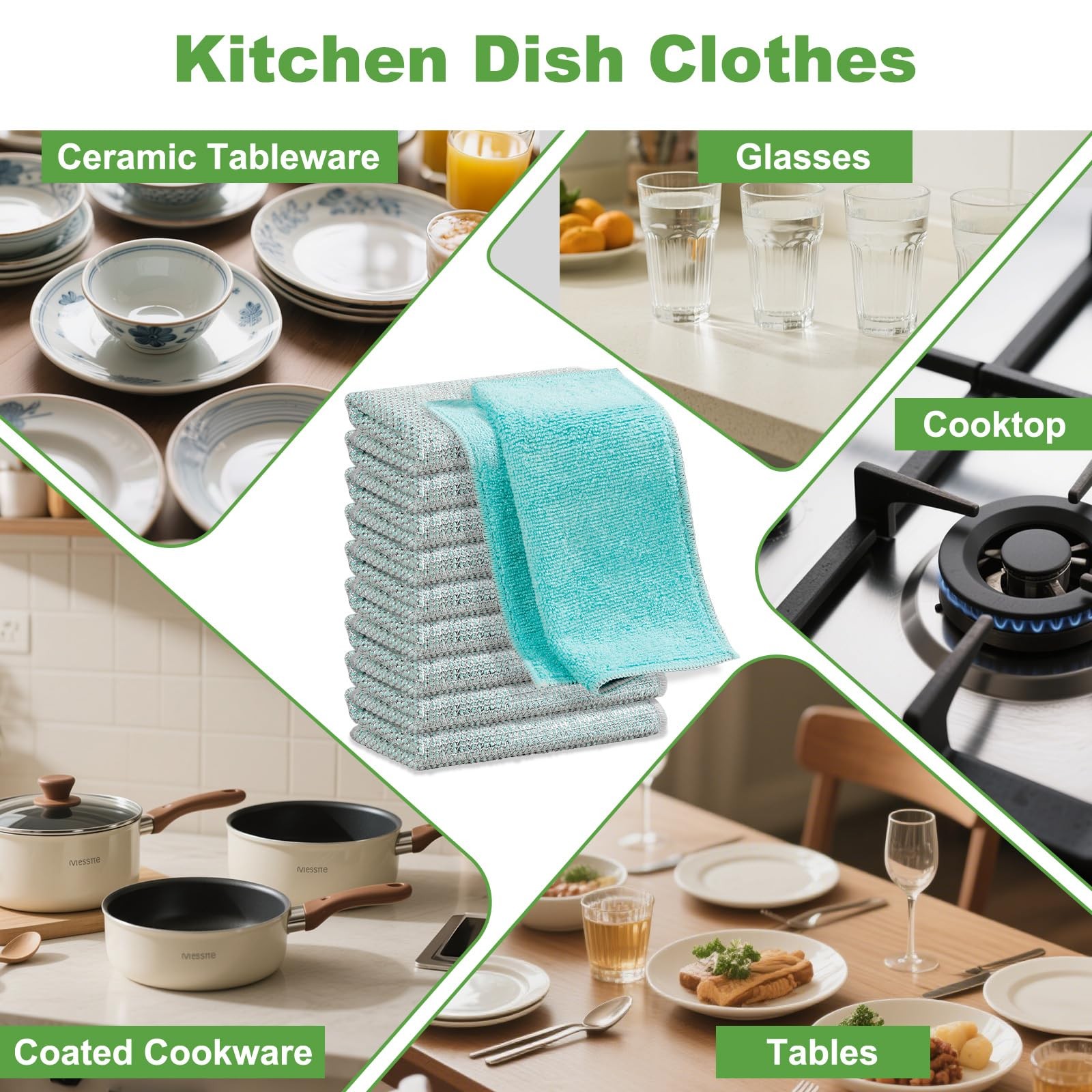 Non Scratch Wire Dishcloth,Multipurpose Wire Dishwashing Rag,10PCS