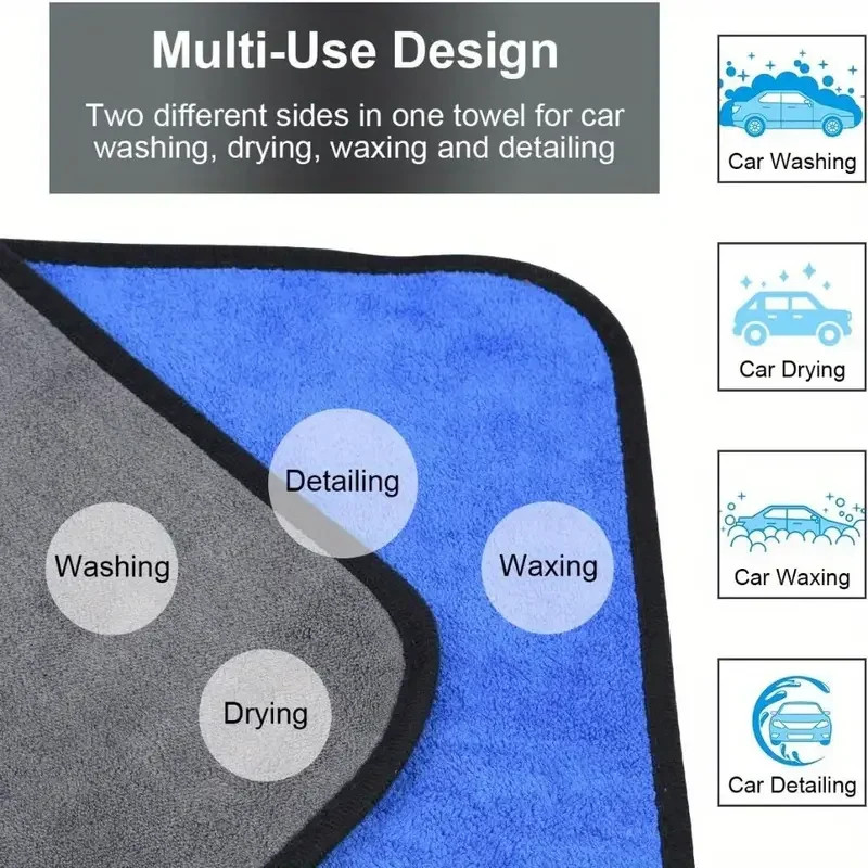 Microfiber Car Wash Towel 500GSM Soft Quick Dry Cleaning Cloth US