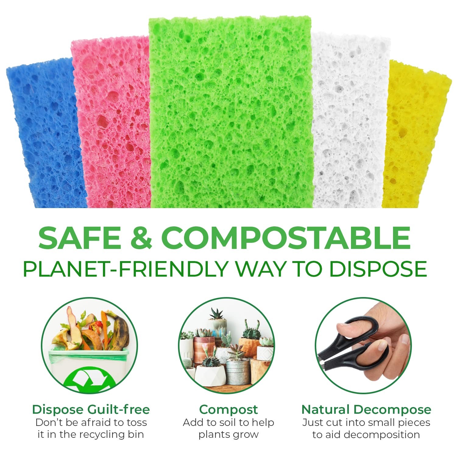 Compressed Cellulose Sponges 32 Pack Natural Pop Up Dish Sponge for Kitchen …