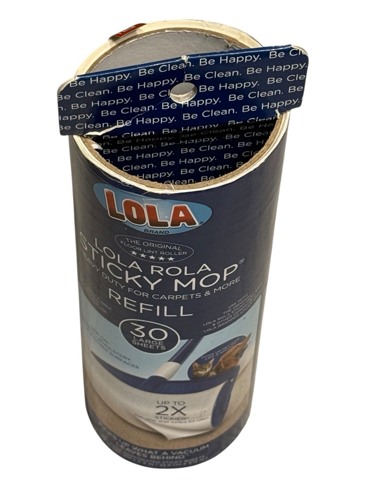 Lola Rola Sticky Mop Refills, 30 Large Adhesive Sheets for Giant Adhesive Roller