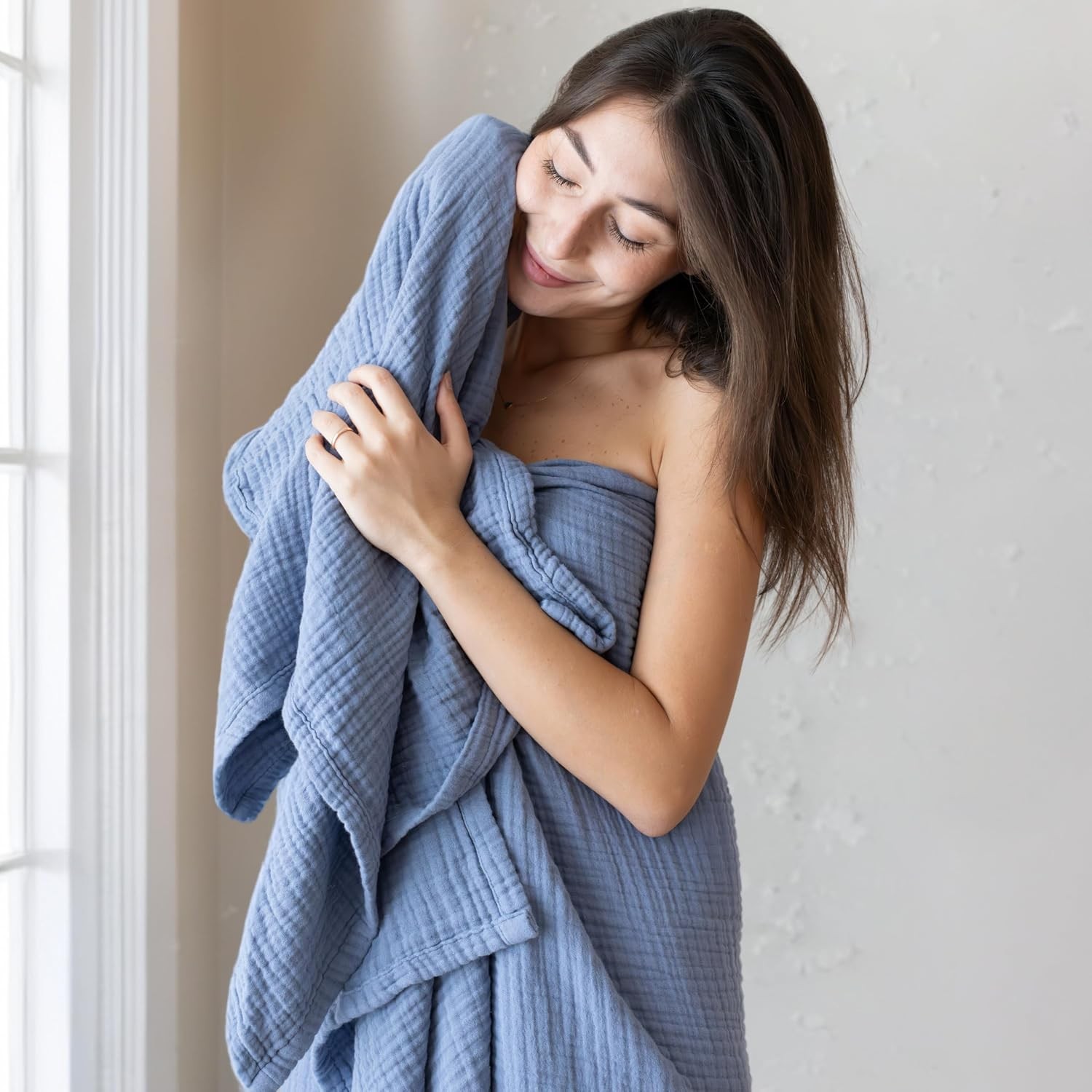Ultra Soft Muslin Towel Adult Set, 100% Turkish Cotton 4-Layer 2 Pieces Luxury