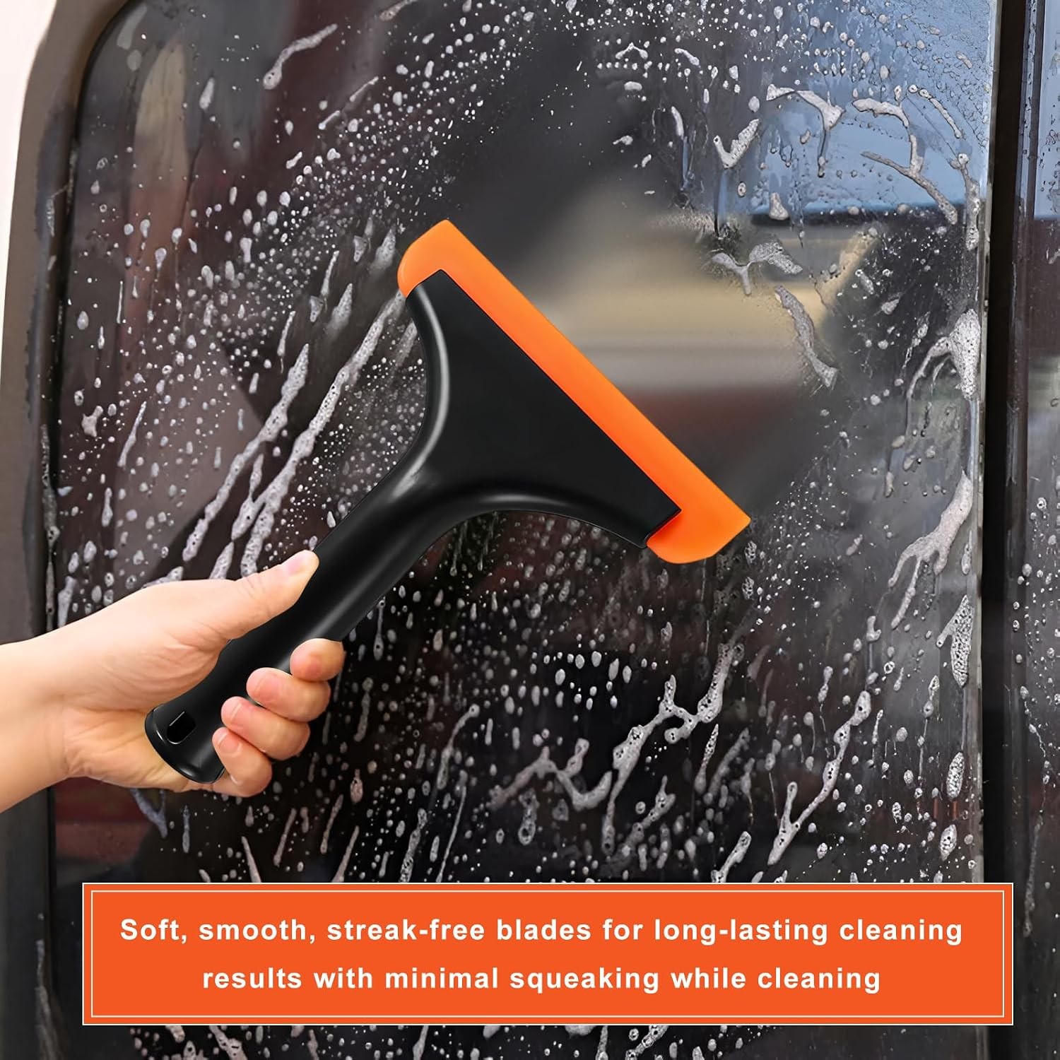 Small Silicone Window Squeegee, 5.9″ Window Cleaning Tool Water Wiper with