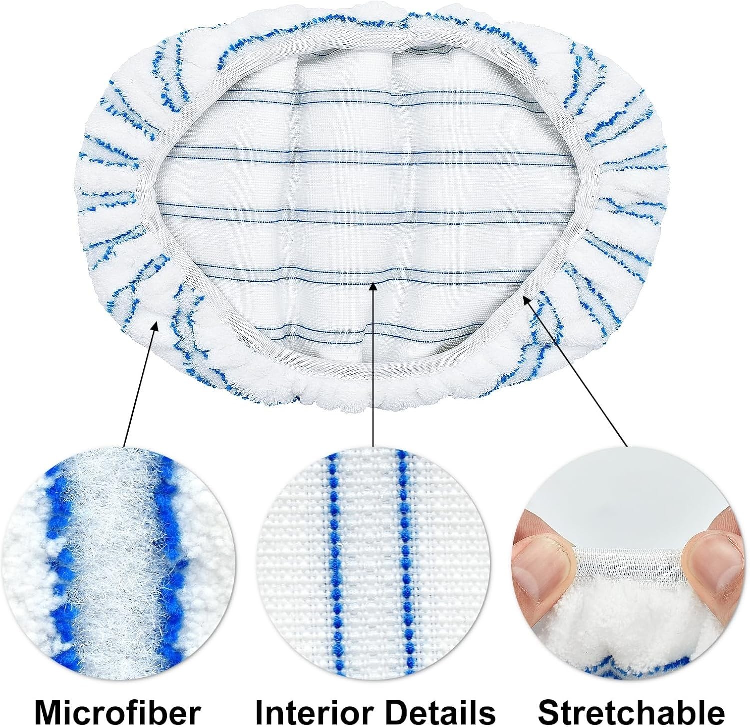 3 Pack Microfiber Mop Head Refills for Hardwood Floor Cleaning Mop Pads 15 x 8