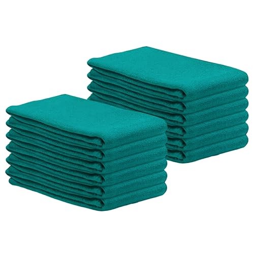 Premium Huck Towels – (12 Pack) 15 x 27 inches 100% 15 x 27 in. (12 Pack) Green