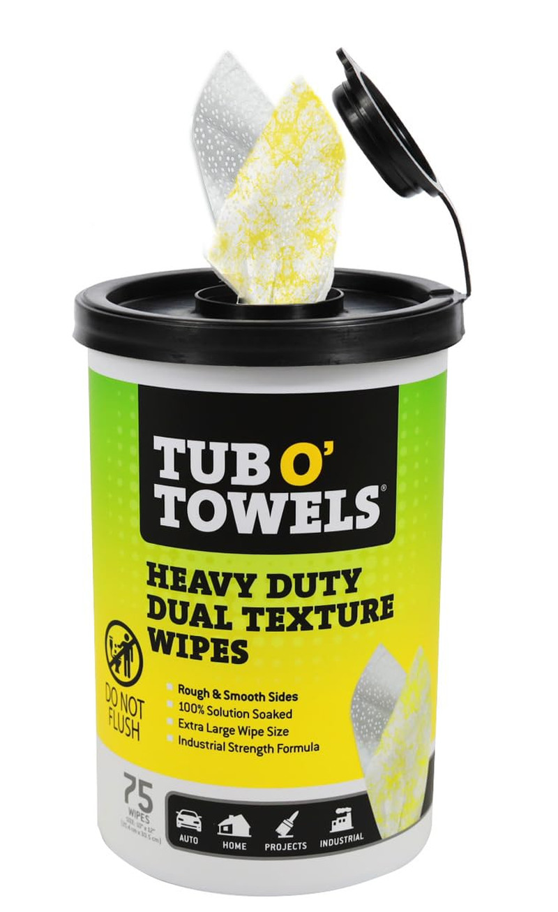 Tub O’ Towels TW75 Heavy-Duty 10″ X 12″ Size Multi-Surface Cleaning Wipes, Dual