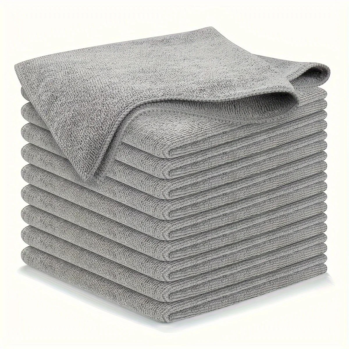 Microfiber Kitchen Towels Set 5/10/20Pcs Soft Absorbent Cleaning Cloth Gray