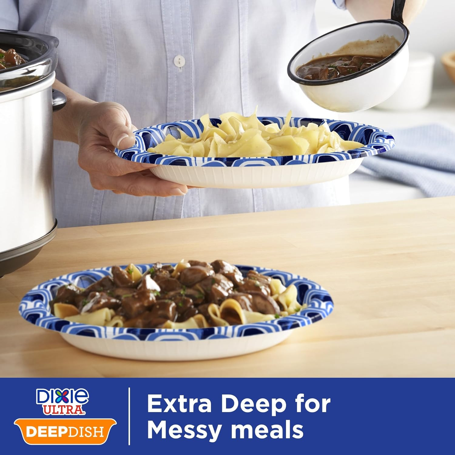 Dixie Ultra, Deep Dish Paper Plates, 28 Oz, 40 Count, Heavy Duty, Microwave-Safe