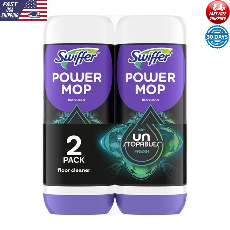 Power Mop Floor Cleaner Solution Unstopables Fresh Scent 25.3 oz 2 Pack New