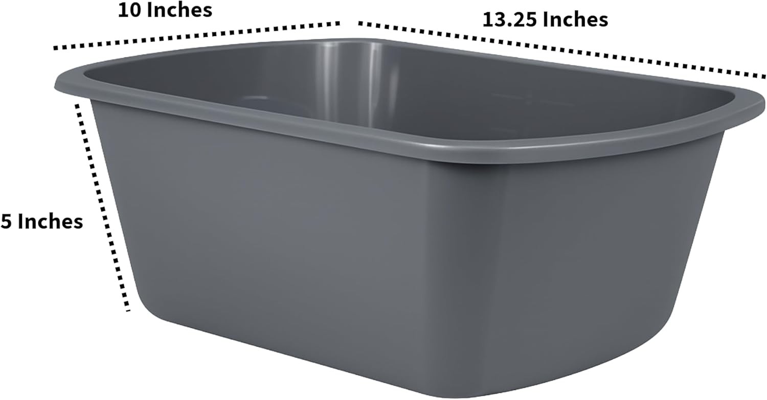 Wash Basins – Rectangular Plastic 7-Quart Graduated Hospital Soaking Tub with