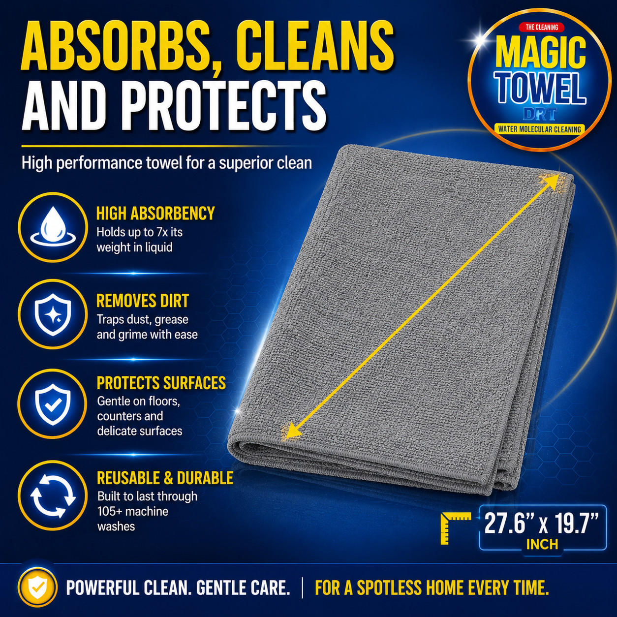 The Cleaning Magic Towel- Floor Cleaning Cloth Mop PVA-Microfiber Multiporpose