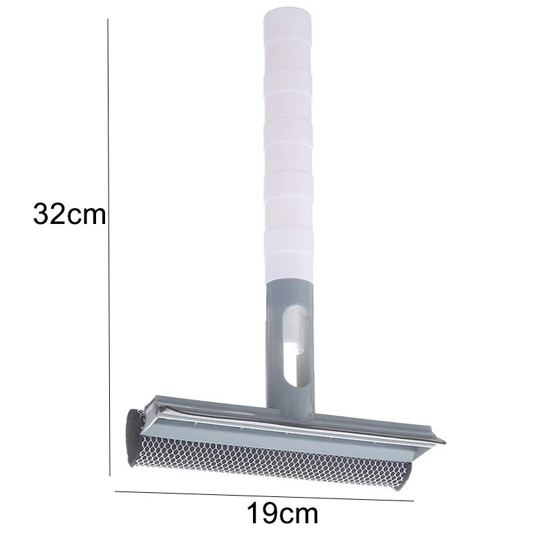 3 in 1 Window Cleaning Brush with Spray Double Sided Glass Squeegee Cleaner Wipe