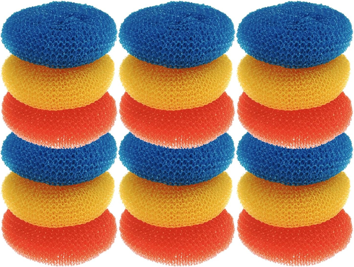 LOLA Plastic Mesh Scouring Pads – 18 Pack, 3.375″ X 1.25″, Non-Scratch