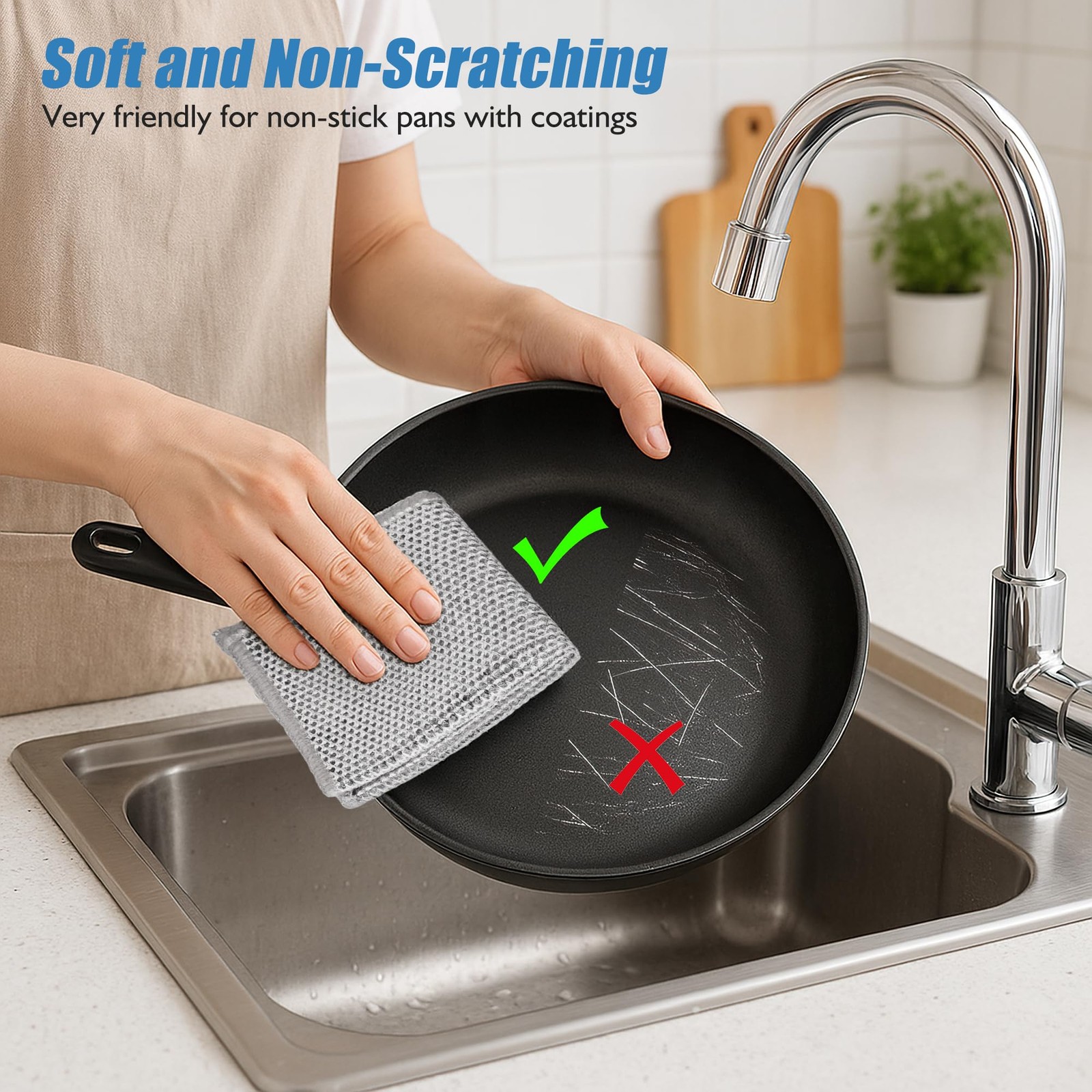 30PCS Non Scratch Wire Dishcloth Steel Wool Scrubber Scrub Pads – Kitchen Dis…