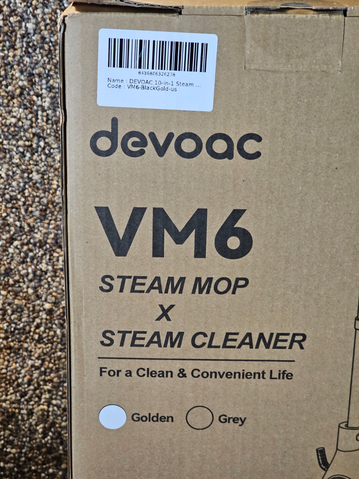 DEVOAC VM6 10 in 1 Lightweight Steam Mop with Rotating Pads, & 3 Steam Modes