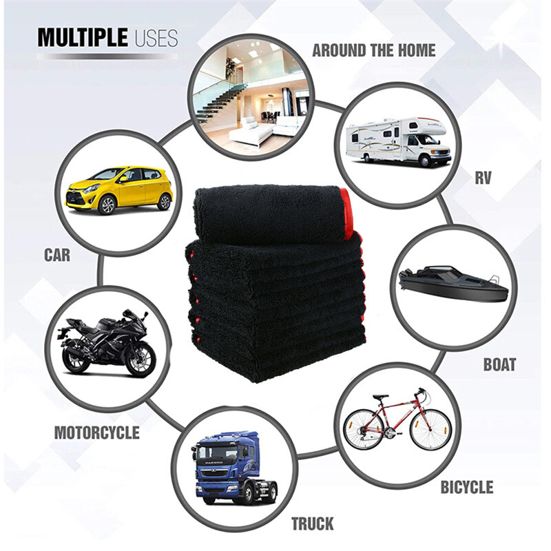 12 Pc Microfiber Cleaning Car Detailing Supplies Absorbent Wash Car Drying Towel