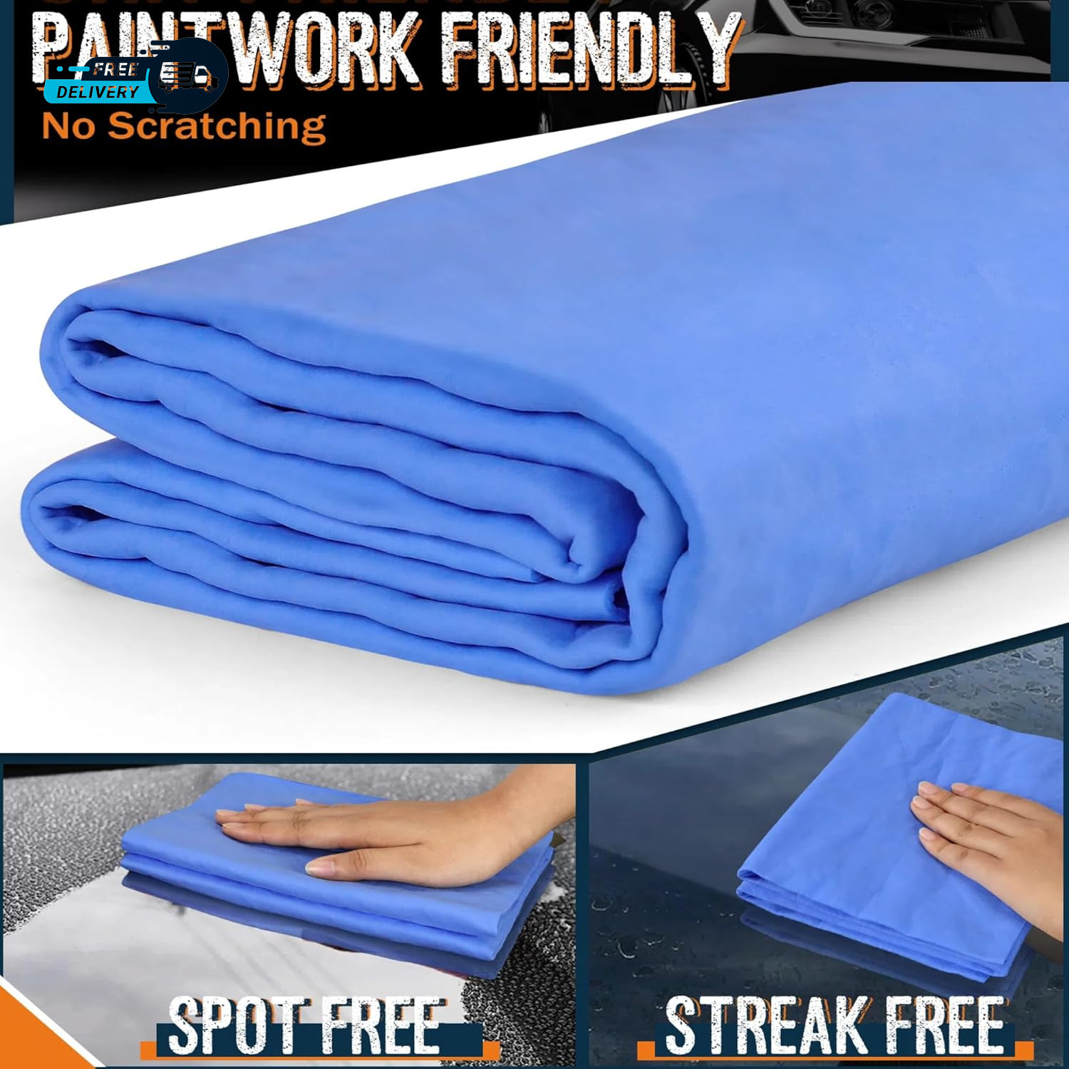 Premium Shammy Towel for Car Super Absorbent 2 Pack 26″”X17″” Car Drying