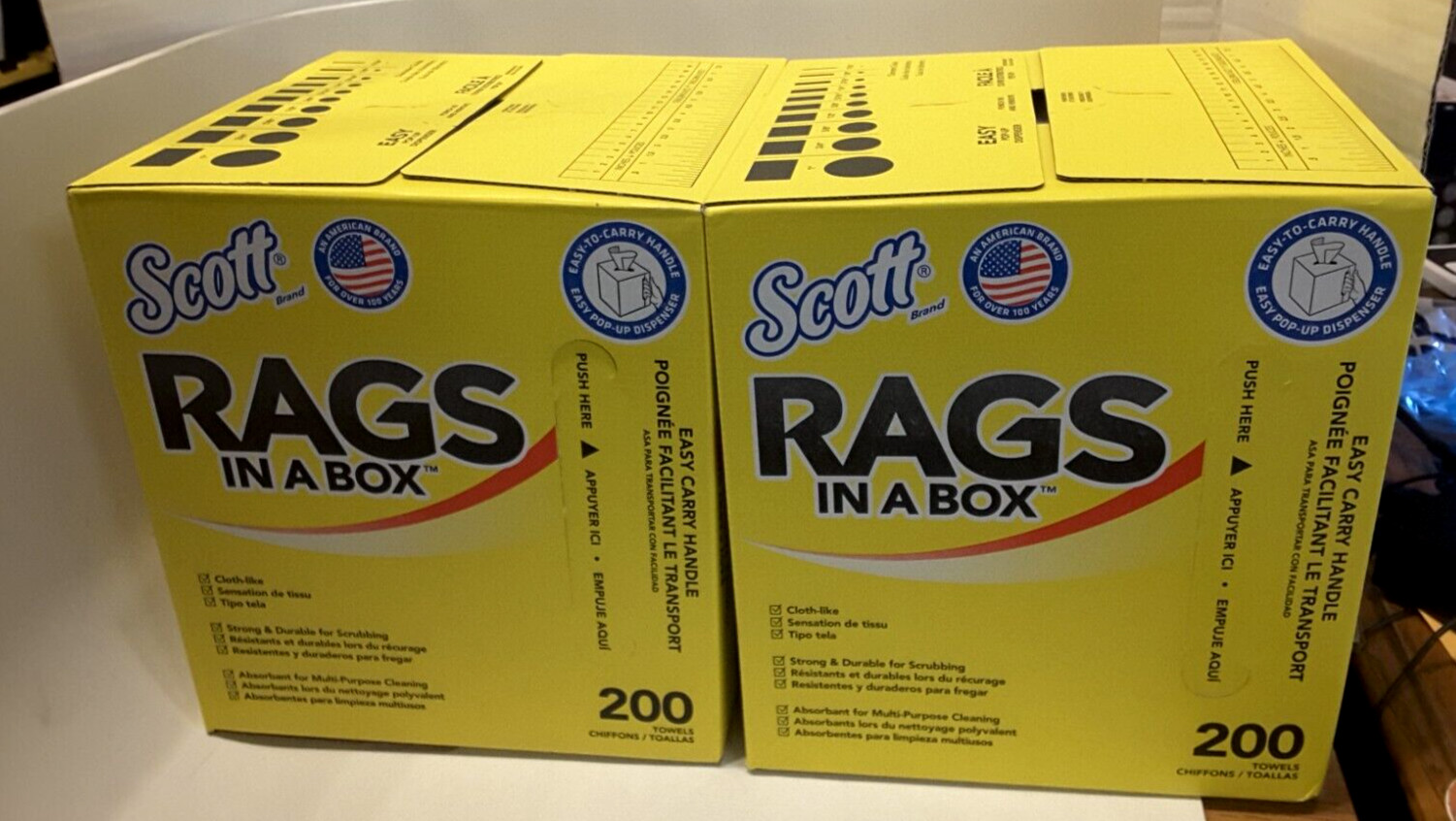 Scott 75260 Multi-Purpose Rag, 13 in L x 10 in W, 200 Towels, White (2 PACK)