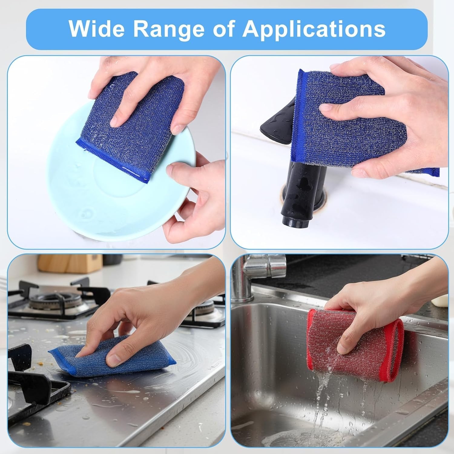 NiceGo Dish Wash Sponge, Multi-Use Heavy Duty Scrub for Dishwashing 12 Units