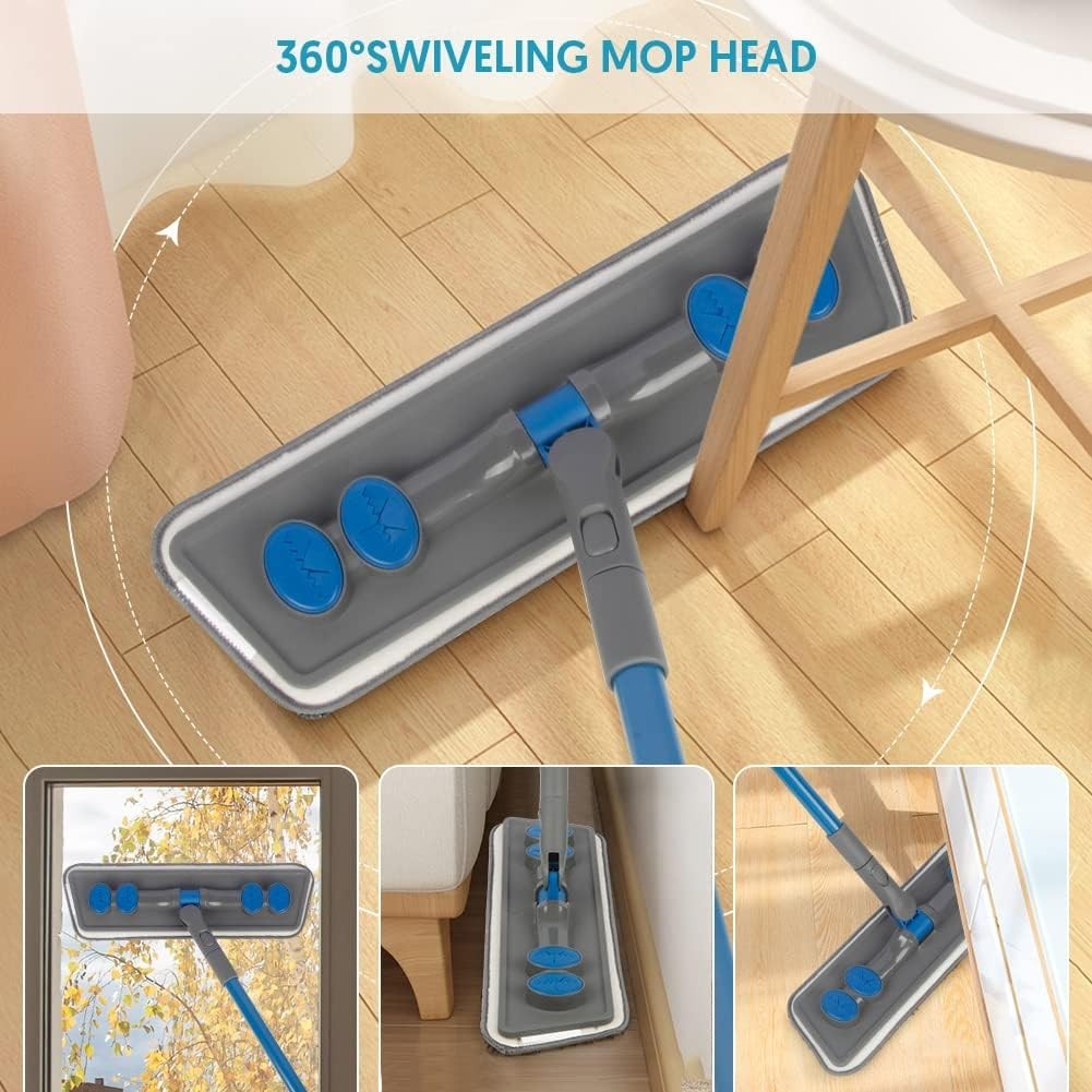 Microfibre Floor Mop for Cleaning Floors, Flat Mop for Laminate Wooden Vinyl …