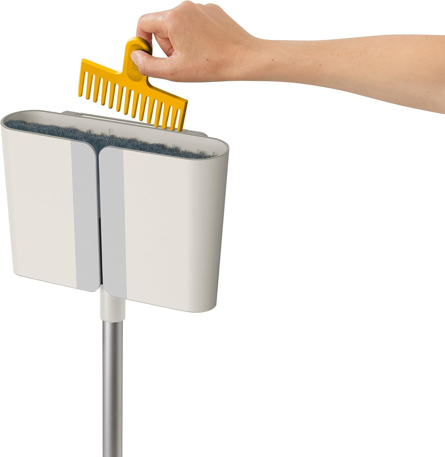 Cleantech Wall-Mounted, Adjustable Long Handle Broom Sweeper with Dust-Shield St