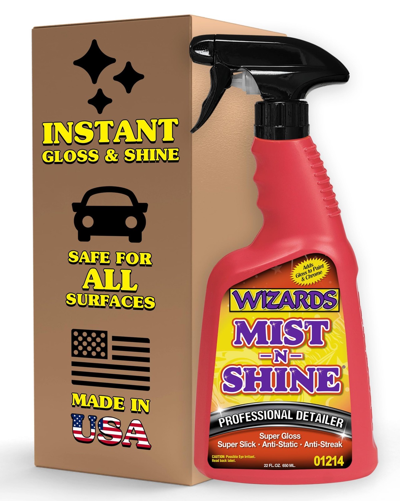 Wizards Mist-N-Shine Detail Spray – 22 Oz – 22 Fl (Pack of 1), Black