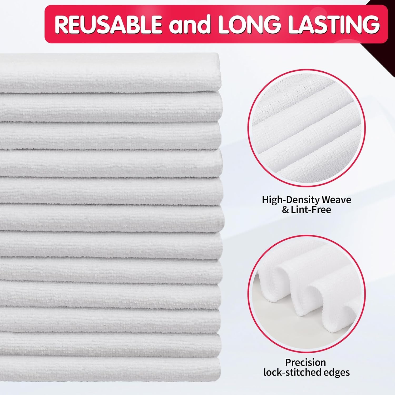 Ultra-Soft Microfiber Cleaning Towels – 12 Pack for Scratch-Free Cleaning