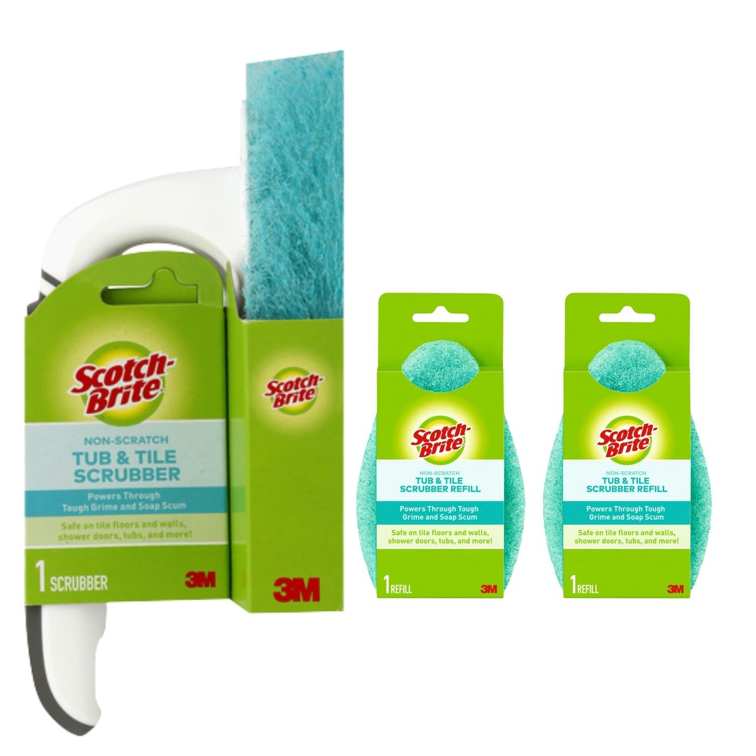 Scotch-Brites Non-Scratch Tub and Tile Scrubber Kit (1 Scrubber 3 Refills)