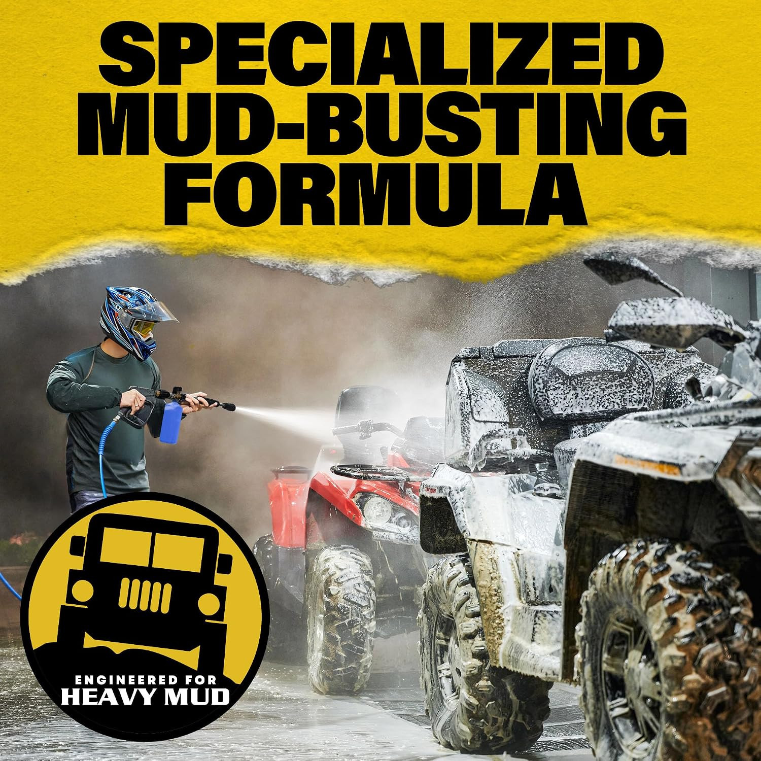 Heavy Mud Wash – Highly Concentrated 1:32 Ratio, Thick Foam Car Wash Soap & ATV