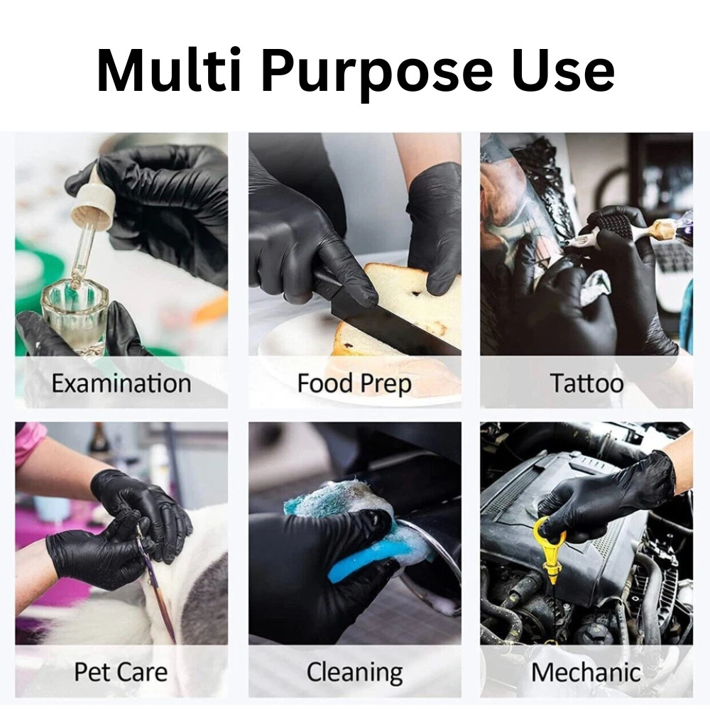 Advance Black Nitrile Exam Gloves 5 Mil Powder Free Latex Free Bulk 1000ct Glove