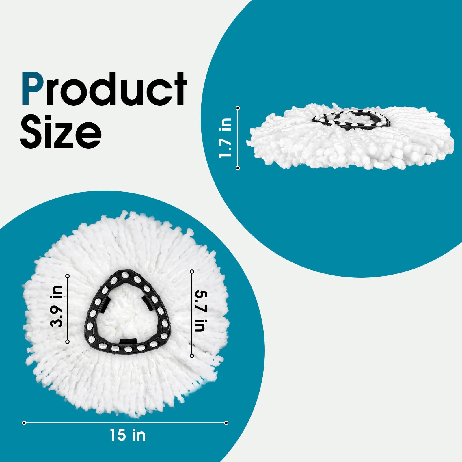 4 Pack Mop Head Replacement O Cedar Spin Mop Microfiber Deep Cleaning White